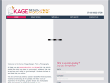 Tablet Screenshot of kagedesign.com.au